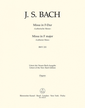 Missa in F-Dur BWV 233 fr Orchester Bc/Orgel