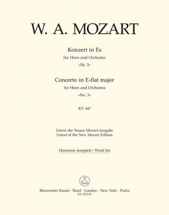 Konzert Es-Dur Nr.3 KV447 fr Horn und Orchester Harmoniestimmen