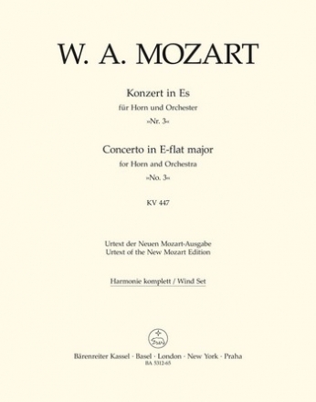 Konzert Es-Dur Nr.3 KV447 fr Horn und Orchester Harmoniestimmen