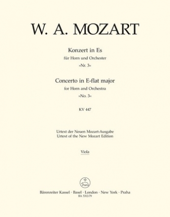 Konzert Es-Dur Nr.3 KV447 fr Horn und Orchester Viola