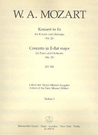 Konzert Es-dur KV482 fr Orchester Violine 1