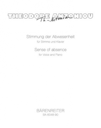 Klima tis apussias - Stimmung der Abwesenheit Musik fr mittlere Singstimme und Kammerorchester nach einem Gedicht v Klavierauszug mSt/Klav