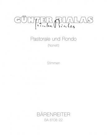 Pastorale und Rondo Nonett Stimmensatz Ob/Klar/Fag/Hn/2 V/Va/Vc/KB