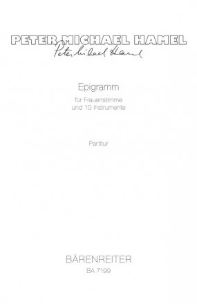 Epigramm In memoriam Erich Fried (Die Zeit der Steine) Partitur Ssolo/Orch