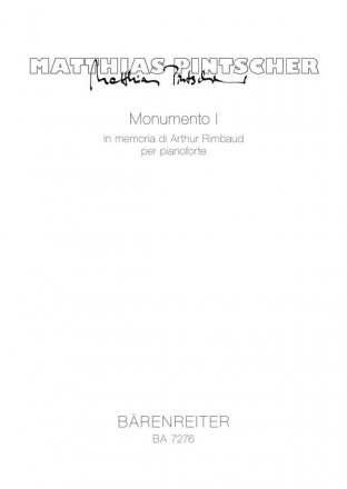 Monumento I in memoria di Arthur Rimbaud per pian - Spielpartitur(en) Klav