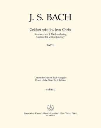 Gelobet seist du, Jesu Christ Kantate Nr.91 BWV91 Violine 2