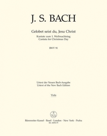 Gelobet seist du, Jesu Christ Kantate Nr.91 BWV91 Viola