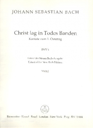 Christ lag in Todesbanden Kantate Nr.4 BWV4 Viola 1