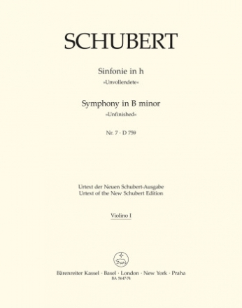 Sinfonie h-Moll Nr.7 D759 fr Orchester Violine 1