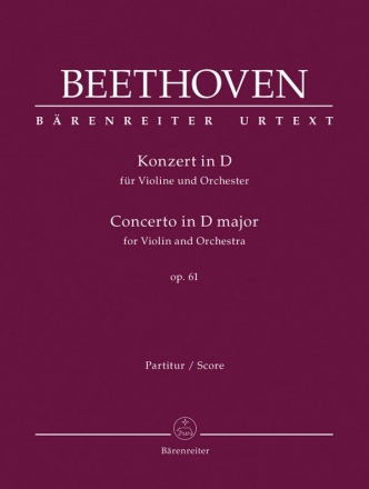 Konzert D-Dur op.61 fr Violine und Orchester Partitur