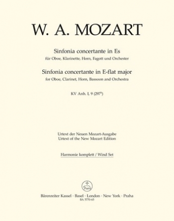 Sinfonia concertante Es-Dur KV Anh. I,9 (KV297b) fr Oboe, Klarinette, Horn, Fagott und Orchester Harmoniestimmen