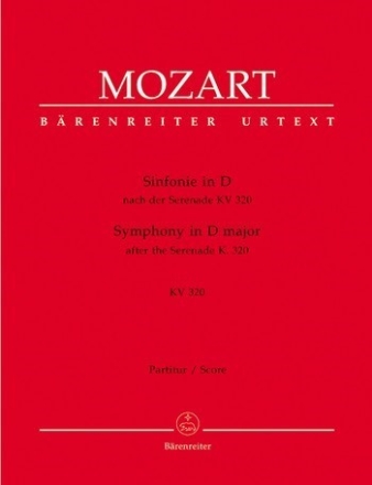Sinfonie nach der Serenade KV 320 Partitur, Urtextausgabe Orch