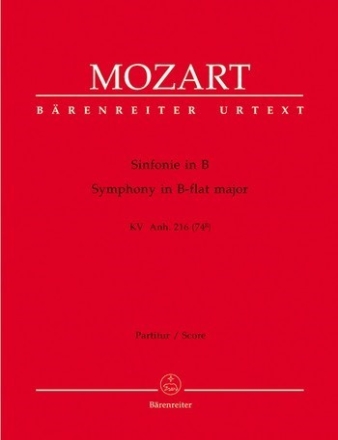 Sinfonie - KV Anh. 216 (74g) Partitur, Urtextausgabe Orch