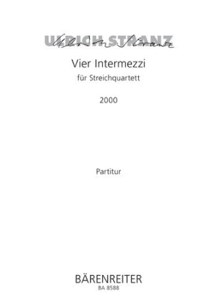 Vier Intermezzi - Partitur StrQuar