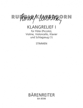 Klangrelief I - Stimmensatz Fl/Fl-Picc)/V/Vc/Klav/Schlgz