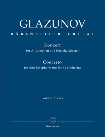 Konzert Es-Dur op.109 fr Altsaxophon und Streichorchester Partitur