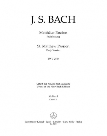 Matthus-Passion - BWV 244b Stimme(n), Urtextausgabe V1 /2