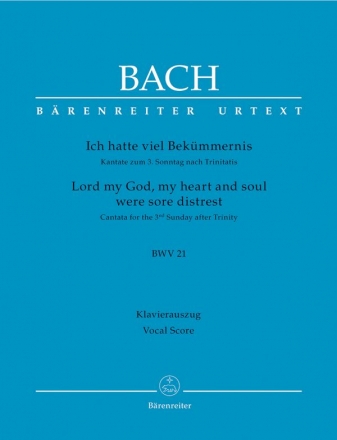 Ich hatte viel Bekmmernis Kantate Nr.21 BWV21 Klavierauszug (dt/en)