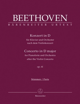 Konzert nach dem Konzert fr Violine op.61 fr Klavier und Orchester Partitur