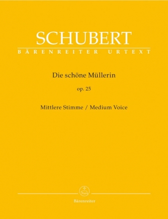 Die schne Mllerin op.25 D795 fr Gesang (mittel) und Klavier praktische Ausgabe