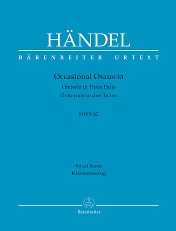 Occasional Oratorio HWV62 fr Soli, gem Chor und Orchester Klavierauszug (en)