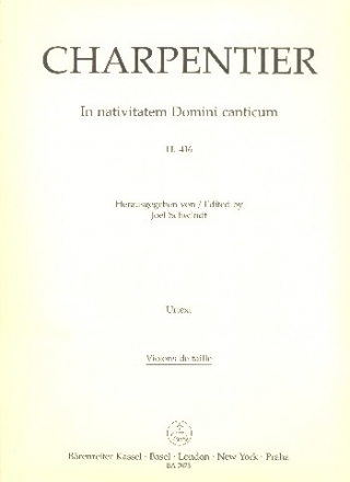 In nativitatem Domini canticum H416 fr gem Chor und Streicher Viola/Violon de taille