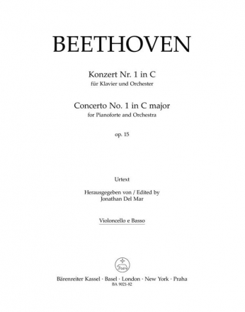 BA9021-82  Beethoven, Konzert Nr. 1 in C-Dur fr Klavier und Orchester Violoncello/Kontrabass