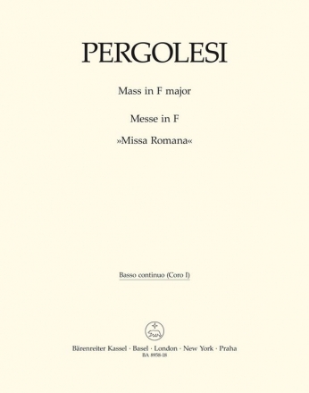 BA8958-18 Missa Romana fr 2 (4) gem Chre und Orchester Violoncello/Kontrabass/Fagott/Bc zu Chor 1 (Chor 3)
