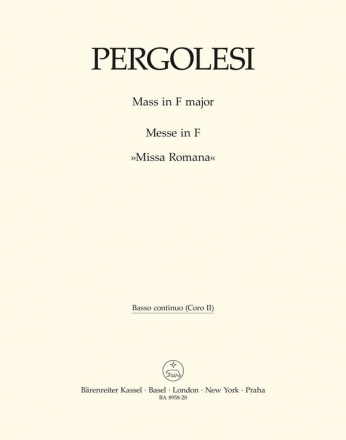 BA8958-28 Missa Romana fr 2 (4) gem Chre und Orchester Violoncello/Kontrabass/Fagott/Bc zu Chor 2 (Chor 4)