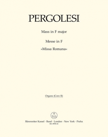 BA8958-61 Missa Romana fr 2 (4) gem Chre und Orchester Orgel zu Chor 2 (Chor 4)
