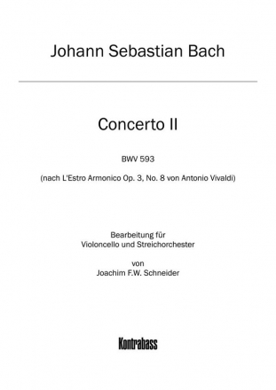 BA5136-85  J.S.Bach, Concerto fr Violoncello, Streicher und bc in a-m  Kontrabass