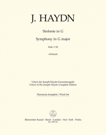 Sinfonie G-Dur Nr.92 Hob.I:92 - Oxford fr Orchester Harmoniestimmen