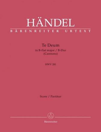 Te Deum fr Cannons HWV281 fr gem Chor und Orchester Partitur (en)