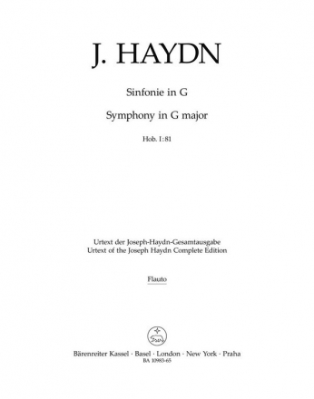 Haydn, Joseph, Symphony G major Hob. I:81 Fl/Ob1/Ob2/bassoon1/bassoon2/Hn1/Hn2 set of winds, Urtext edition