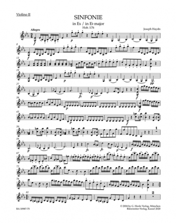 Sinfonie Es-Dur Hob.I:76 fr Orchester Violine 2