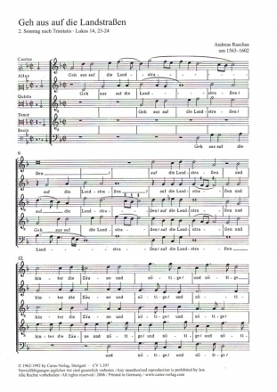 Geh aus auf die Landstraen fr gem Chor (SATTB) a cappella Chorpartitur
