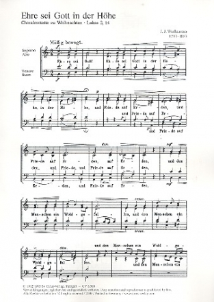 Ehre sei Gott in der Hhe fr gem Chor a cappella Partitur