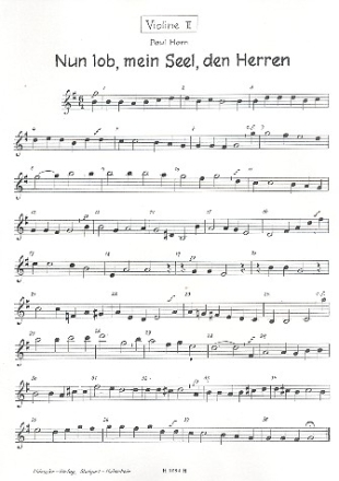 Nun lob mein Seel den Herren fr gem Chor und Instrumente Violine 2