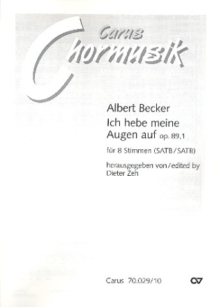 Ich hebe meine Augen auf op.89,1 fr 8 Stimmen (gem Chor) a cappella Partitur