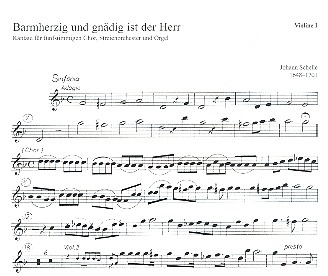 Barmherzig und gndig ist der Herr fr gem Chor, Streicher und Orgel Violine 1