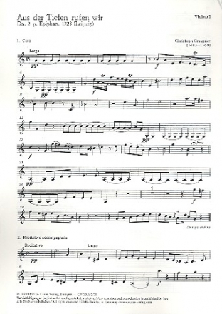 Aus der Tiefen rufen wir fr Soli, gem Chor und Orchester Violine 1