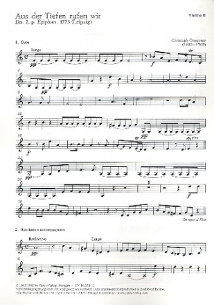 Aus der Tiefen rufen wir fr Soli, gem Chor und Orchester Violine 2