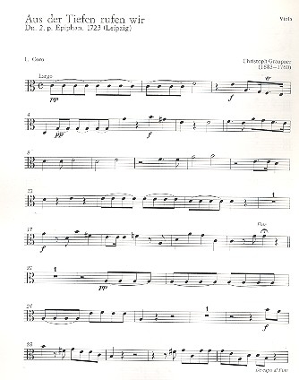 Aus der Tiefen rufen wir fr Soli, gem Chor und Orchester Viola