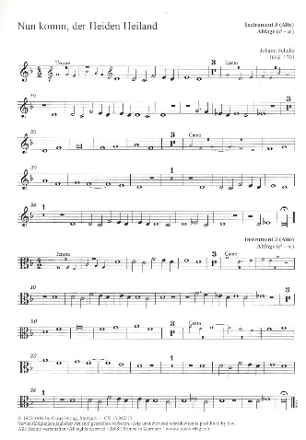 Nun komm der Heiden Heiland fr 6 Instrumente Instrument 3 (Alt)