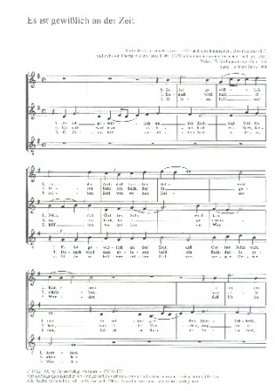 Es ist gewilich an der Zeit fr Frauenchor (SAM) a cappella Partitur