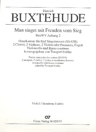 Man singet mit Freuden vom Sieg fr gem Chor und Instrumente Viola 1 (Altposaune)