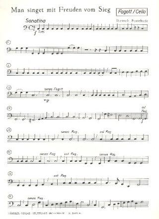 Man singet mit Freuden vom Sieg fr gem Chor und Instrumente Violoncello/Fagott