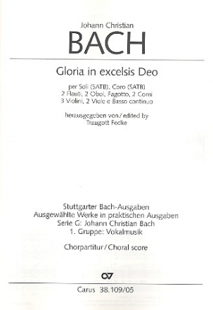 Gloria in excelsis Deo fr Soli, gem Chor und Orchester Chorpartitur