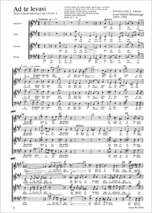 Rheinberger, Josef Gabriel: Rheinberger: Ad te levavi  Universi  P