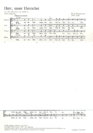 Herr unser Herrscher op.36,2 fr gem Chor a cappella Partitur